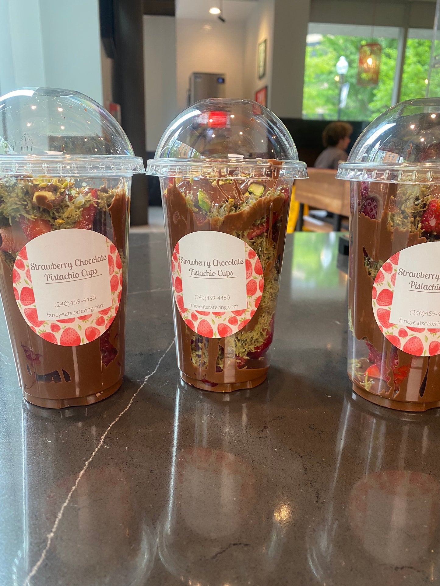 Dubai Chocolate Strawberry Pistachio Cups