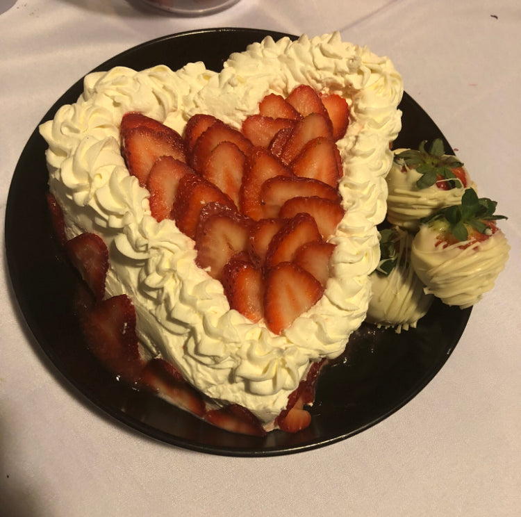 6” Strawberry Shortcake Heart Shaped Cake